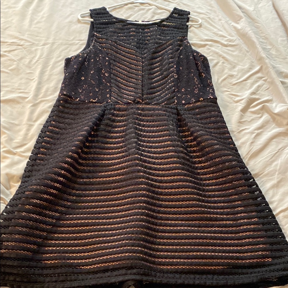 Maurices Striped Black and Gold Mini Dress
